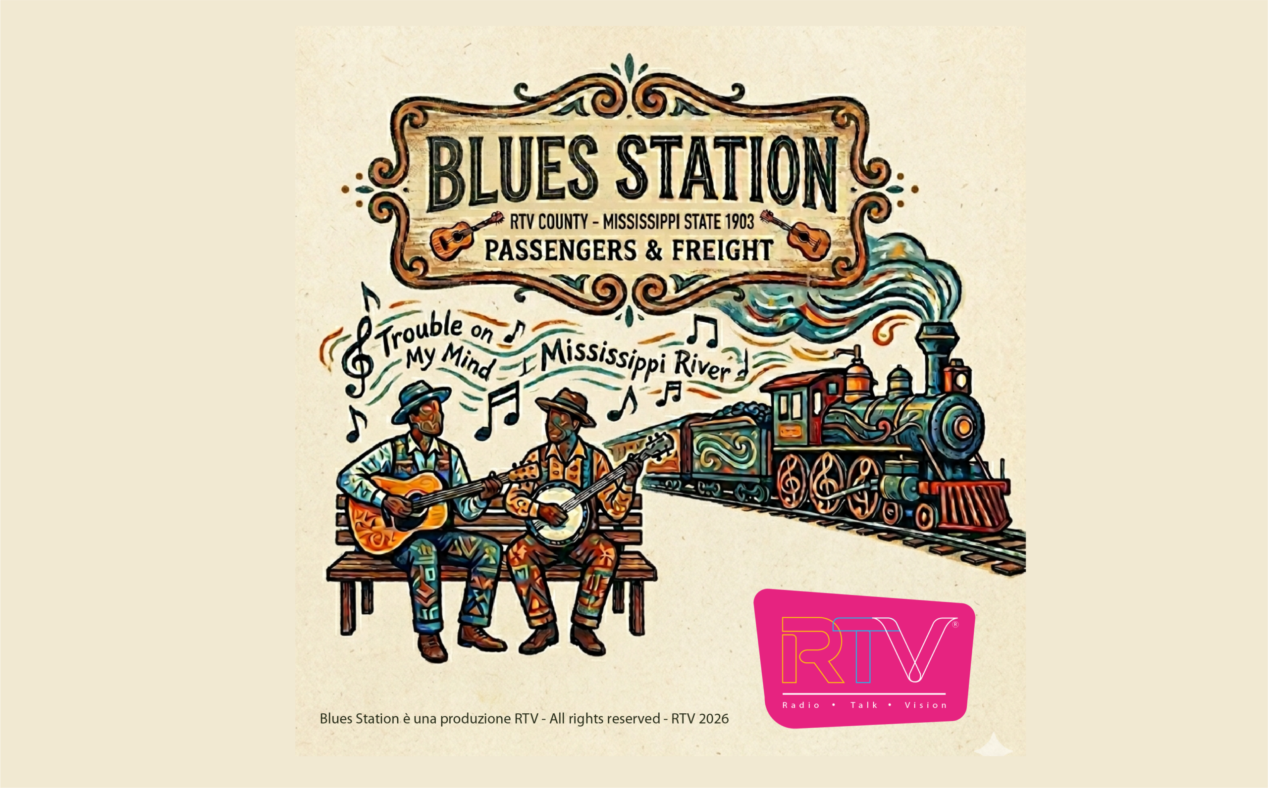 Grafica Blues Station Rettangolare